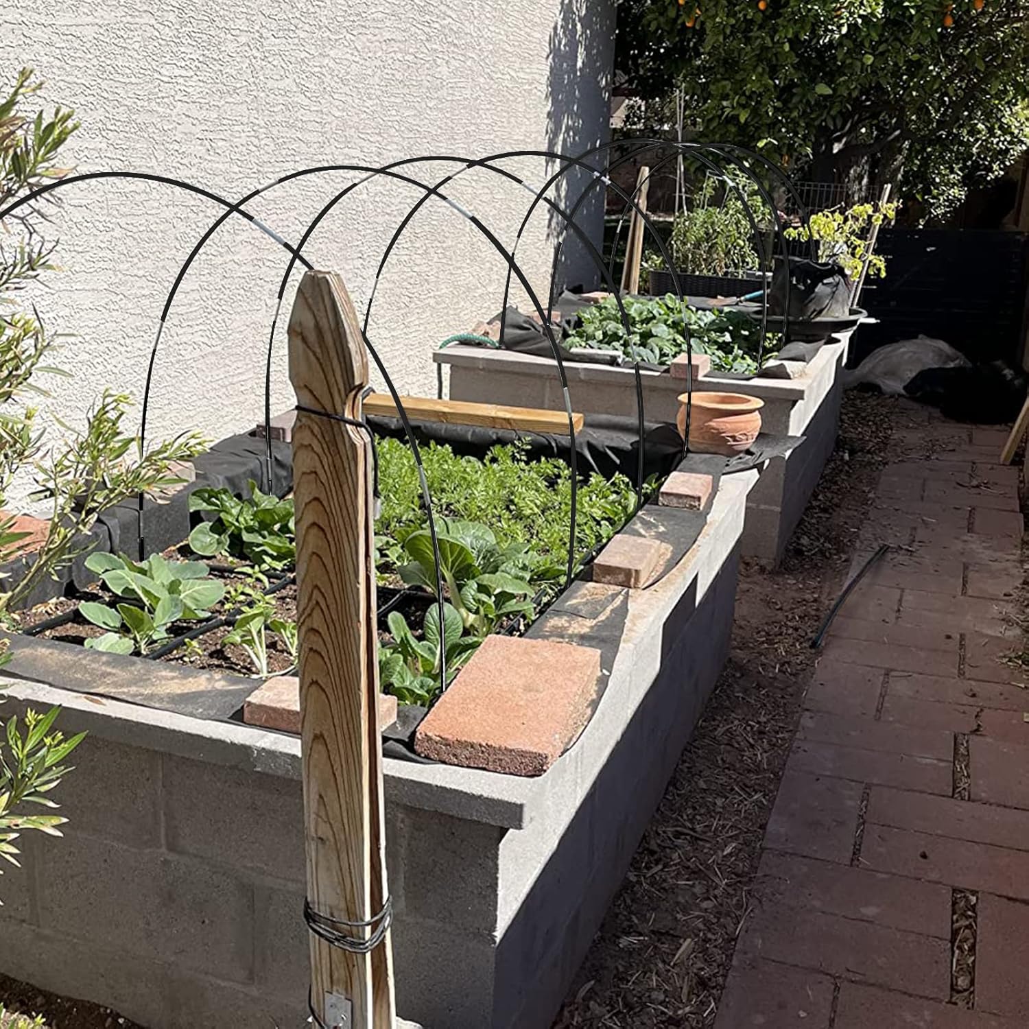 Garden Hoops Grow Tunnel, 12 Sets of 7FT Greenhouse Hoops for Raised Beds, Rust-Proof Fiberglass Frame for Garden