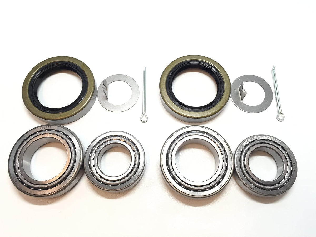 (Set of 2) WPS 3500# Trailer Axle Bearing Kit L68149 L44649 Grease Seal 10-19 I.D. 1.719'' for #84 Spindle