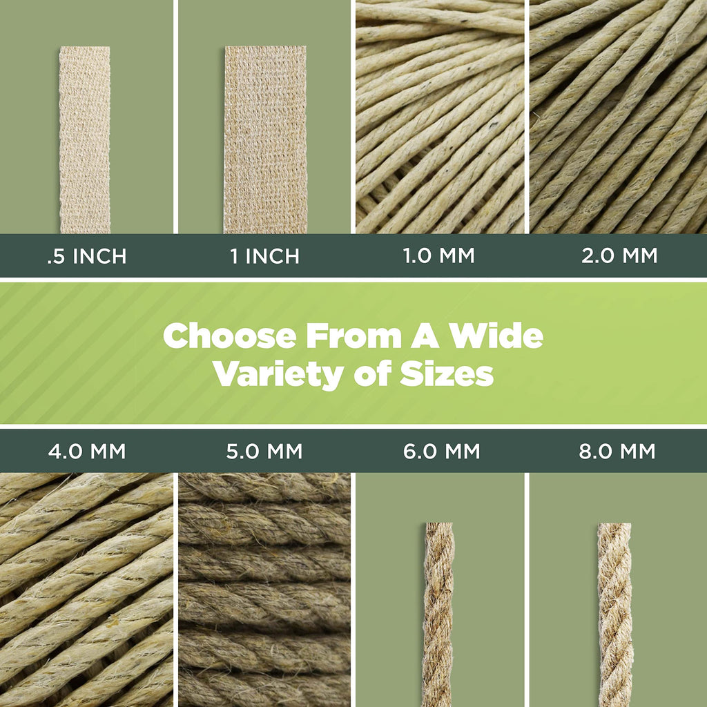 Natural Hemp Twine - Macrame, Jewelry, Garden + Craft - 3 MM
