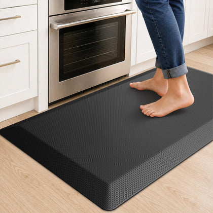 Anti Fatigue Kitchen Mats for Floor, 3/4 Inch Thick, Black