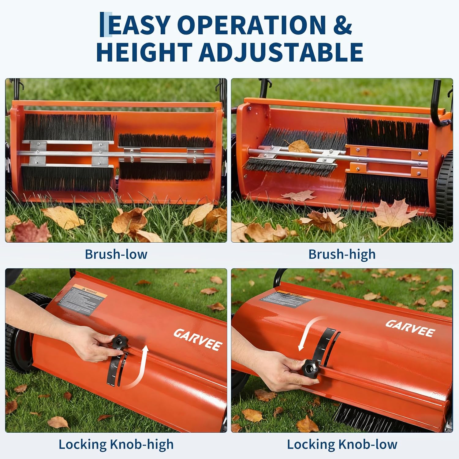 Push Lawn Sweeper 26Inch-Heavy Duty Walk Behind Leaf Collector and Yard Sweeper for Outdoor,Patio,Driveway,Garden
