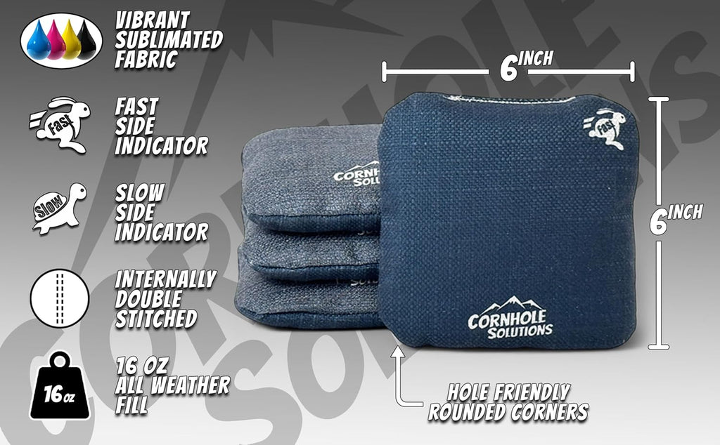Cornhole Bags Set of 4 Regulation Pro Style 6x6 Resin Filled + Tote Bag