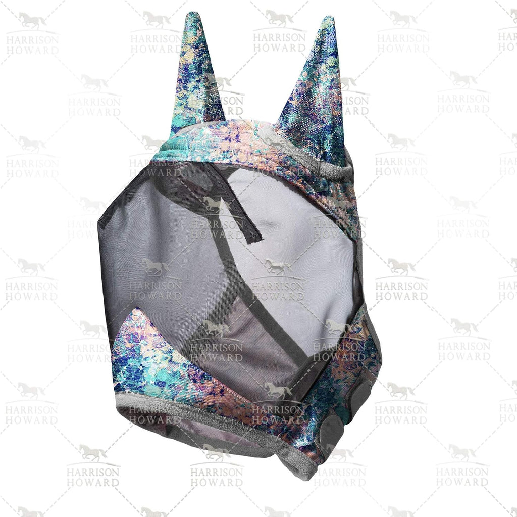 LumiVista Horse Fly Mask Standard with Ears UV Protection for Horse Pastel Mix L Full Size