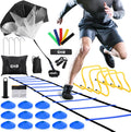 Agility Ladder,Football Training Equipment Set,4 Agility Hurdles, 20 feet12 Rungs Speed Ladder,12 Disc
