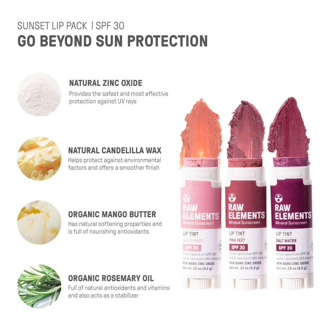 Sunset Pack Tinted Lip SPF 30, 0.15 oz (3-Pack)