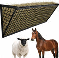 Upgraded Hay Feeder for Goats with Net, 63Inch Long Wall Hay Rack with 50Gallon Large Capacity, Blanket Hay Holder