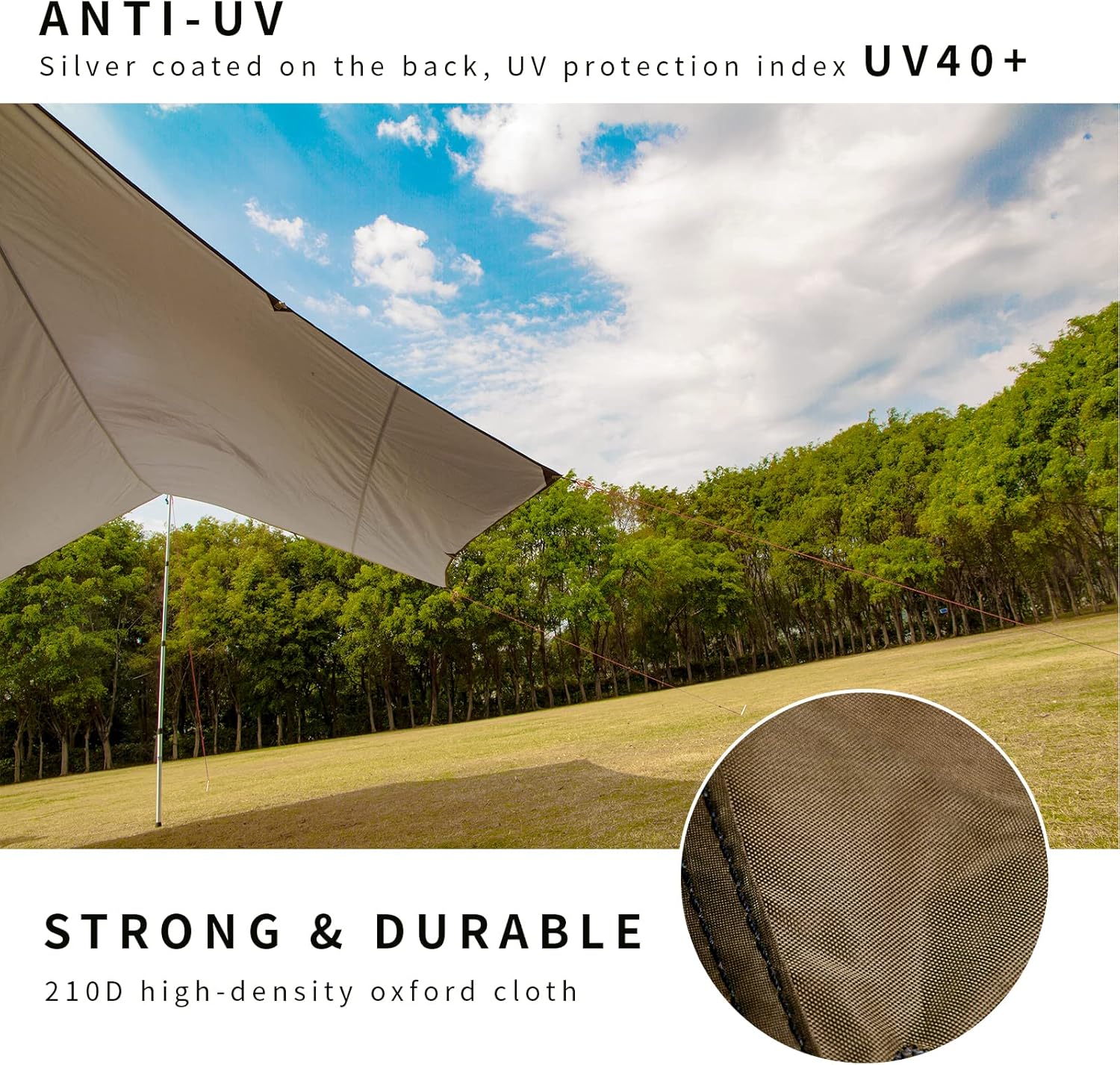 Hexagon Hammock Rain Fly,15x14FT/12x10FT Multifunctional Waterproof Camping Tarp,Lightweight and Compact Tent Tarp