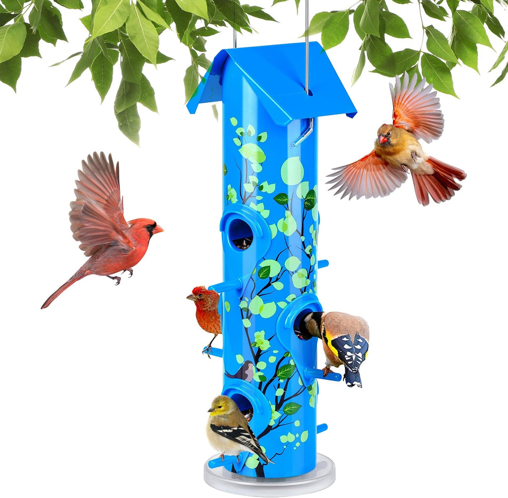 Metal Bird Feeders for Outdoors Hanging, Tube Bird Feeder