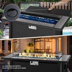 45 inch Propane Fire Pit Table for Outside Patio, Black