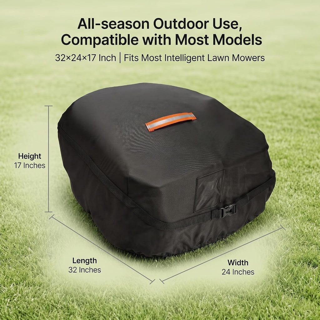Robot Lawn Mower Cover Waterproof, 420D Outdoor Robotic Mower Cover, Black | 420D waterproof fabric, backyard robotic