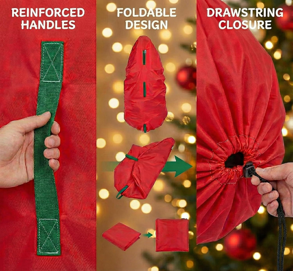 Upright Christmas Tree Storage Bag - Fits 9 Ft Artificial Xmas & Topiary Tree, Vertical Holiday Cover, Durable