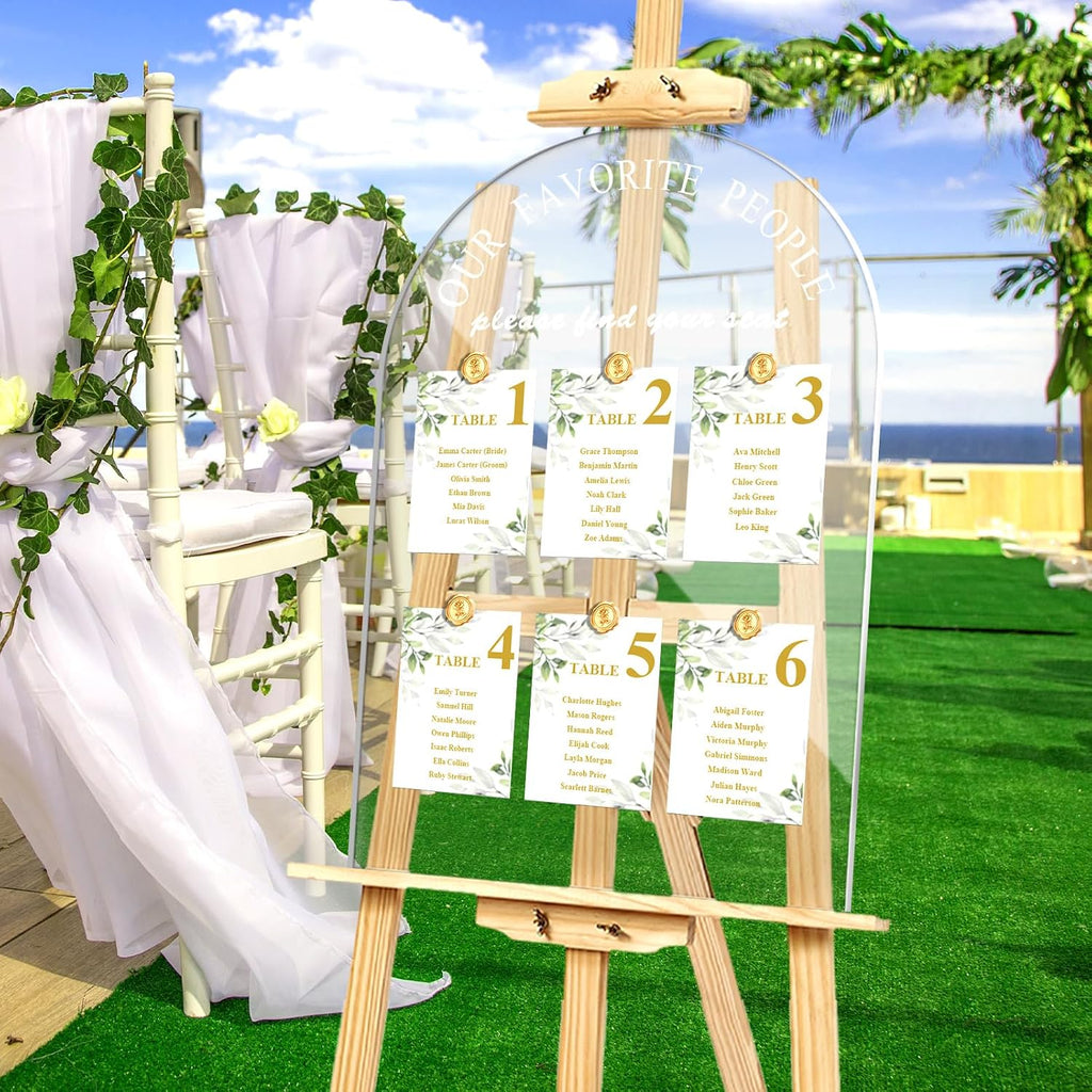 Wedding Seating Chart Board Display 24x18 Clear Welcome Sign