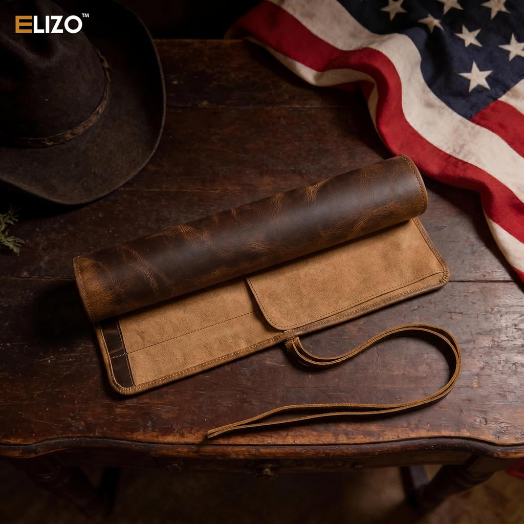 Leather Knife Roll Bag Professional Chef Knife Case, Durable Knife Sheath Holder, Cooks & Culinary Tools Carrying
