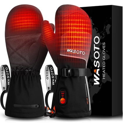 Heated Mittens Gloves for Women Men 7.4V Rechargeable Ski Gloves