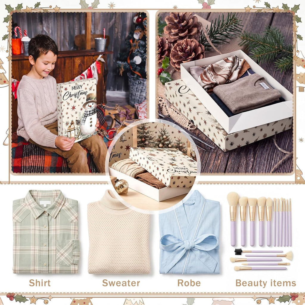 12 Pack Christmas Shirt Gift Boxes with Lids Sweaters Box