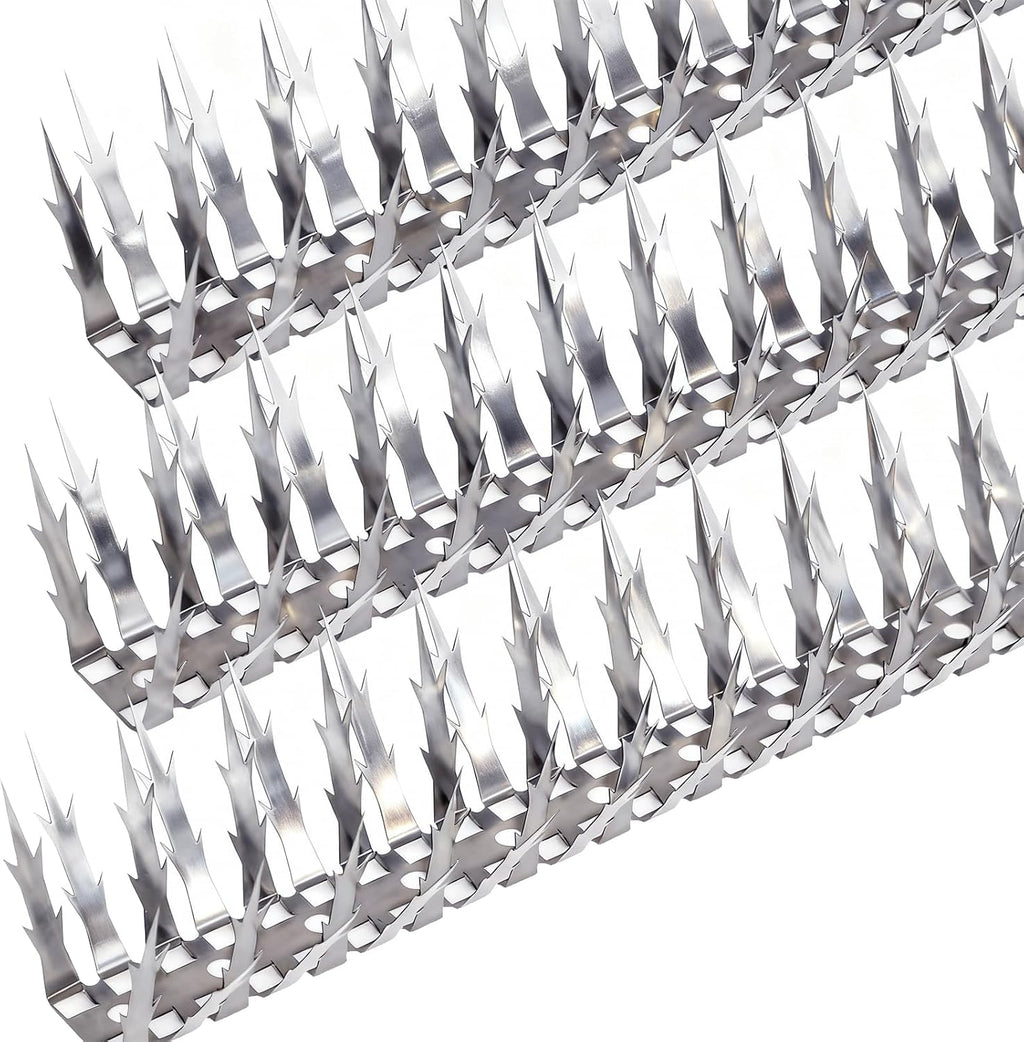 Bird Spikes, 10 FT Stainless Steel Bird Deterrent Spikes, Pigeon Spikes for Outside to Keep Birds Squirrel Raccoon