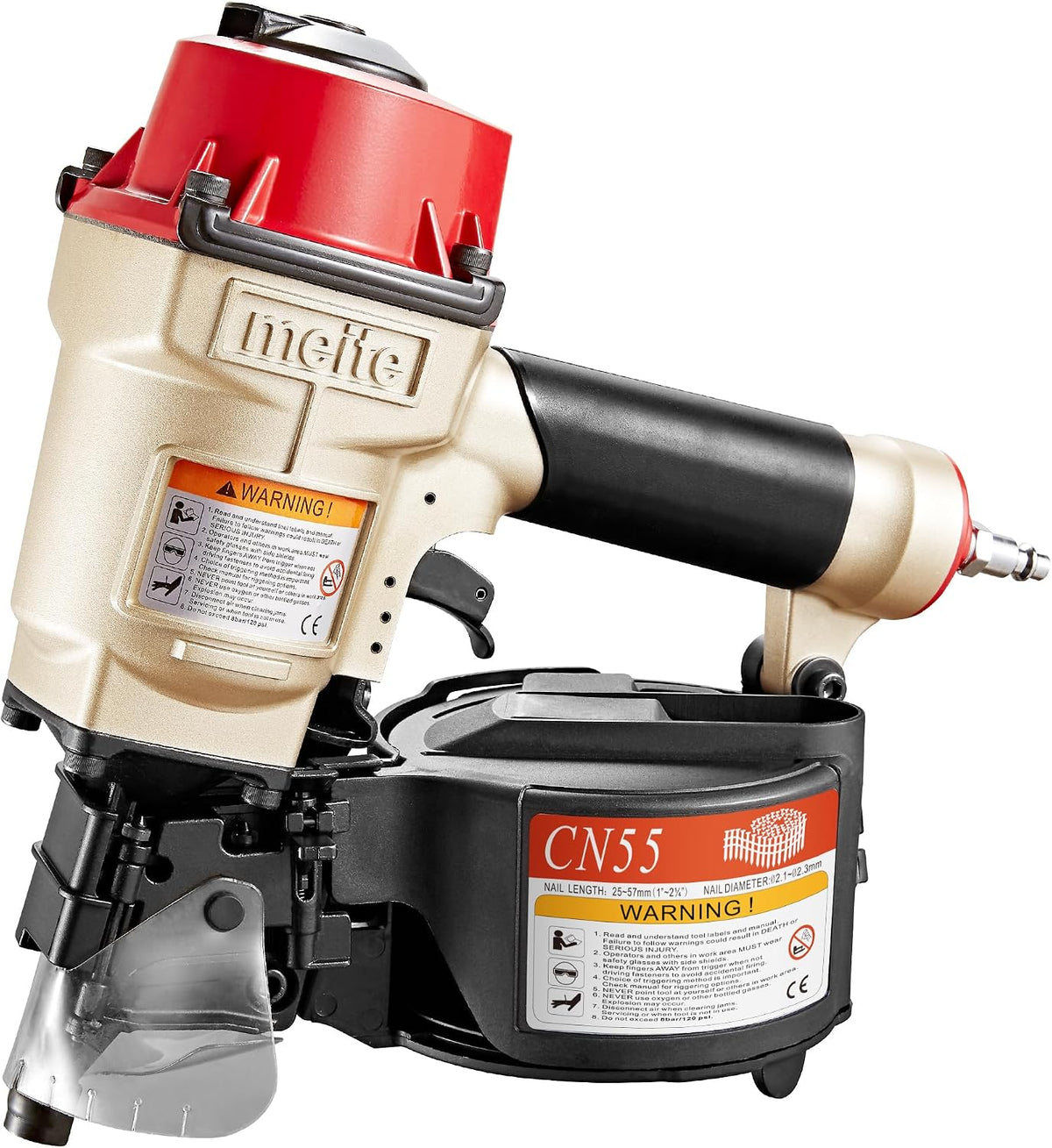 CN55 Coil Nailer Pneumatic Nail Gun for 15 Degree 1" to 2-1/4" Nails