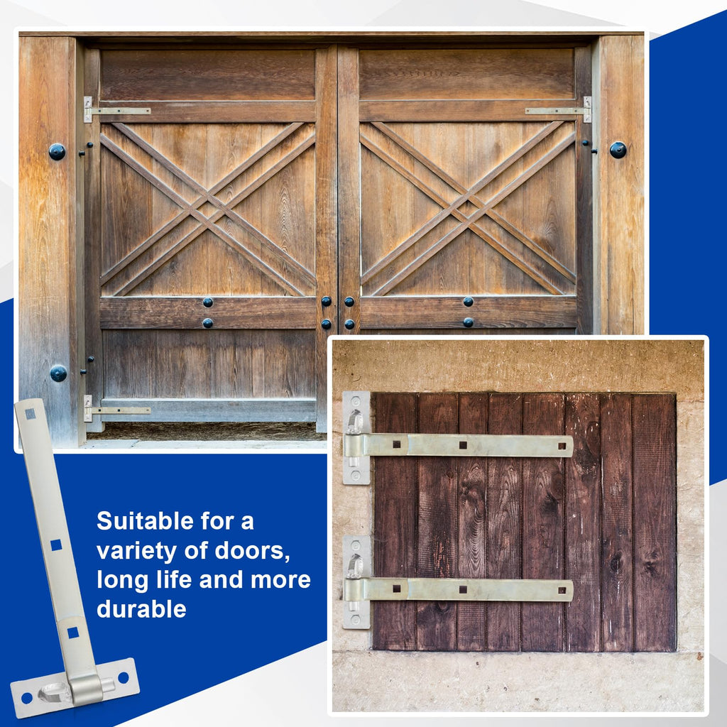 4 Pack 12” Strap Hinge Kit Heavy Duty Wall Mount Gate Hinge, Sliver