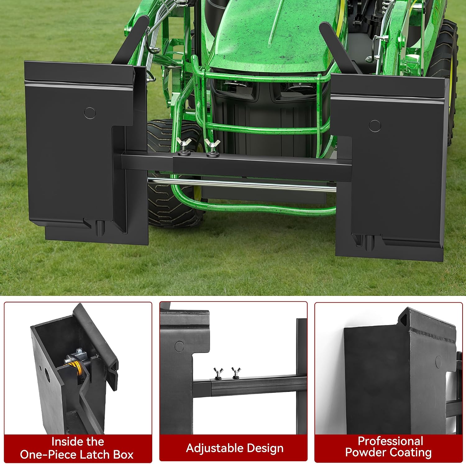 Global Skid Steer Adjustable Quick Attach Adapter Conversion | Universal Heavy Duty 4000LBS Capacity, Adjustable
