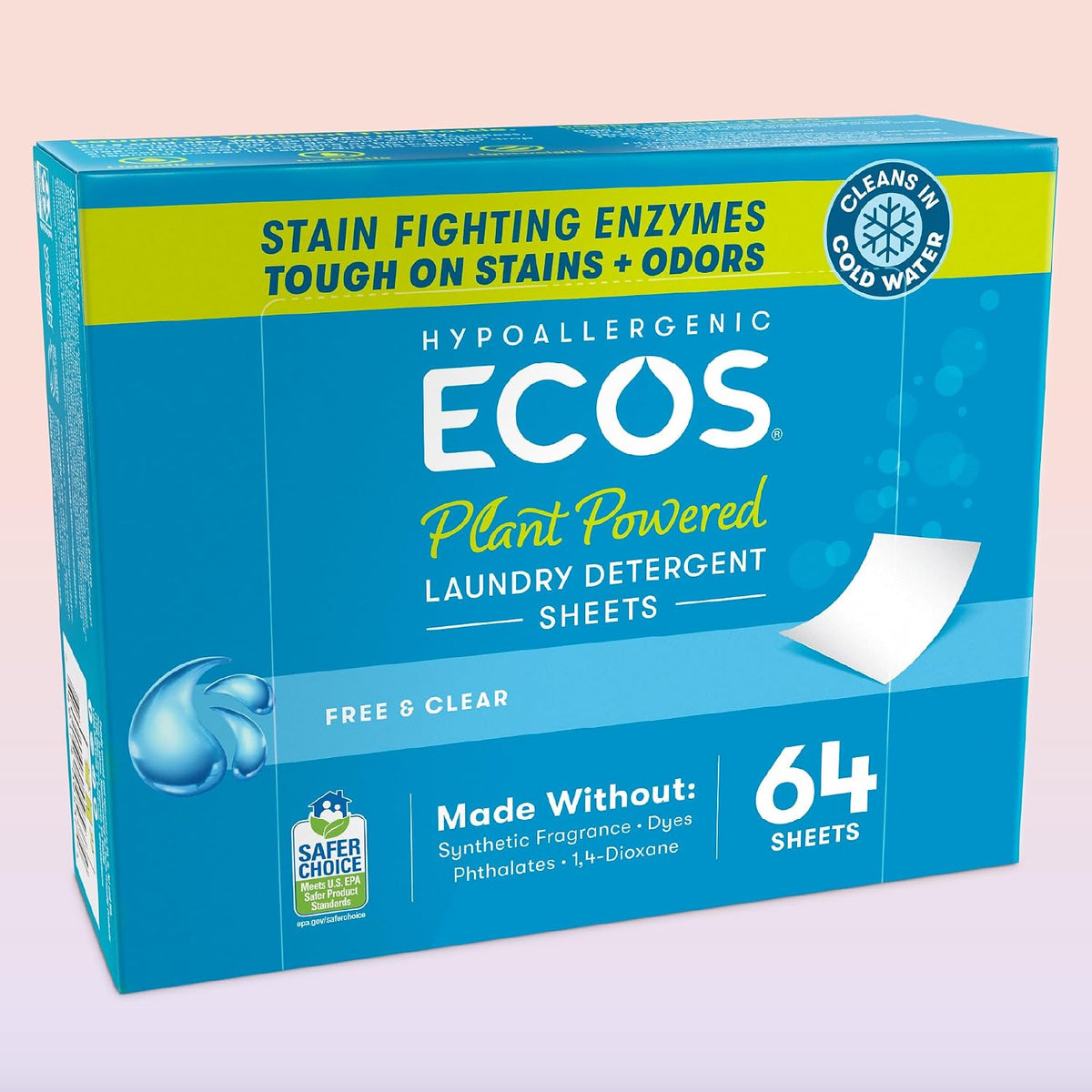 Laundry Detergent Sheets Vegan, No Plastic Jug, No Mess & Liquid Free - Hypoallergenic, Plant Powered Laundry