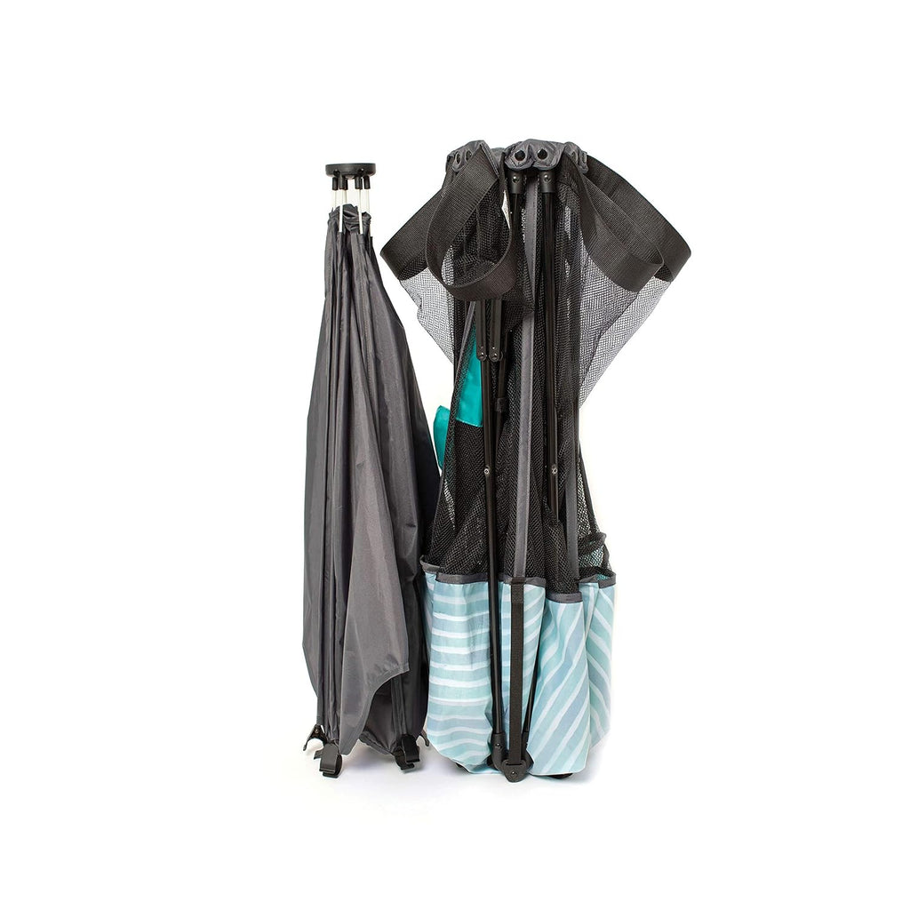 Go With Me Eclipse Mesh Portable Playard | Playpen | Sun Canopy | Indoor and Outdoor | Watercolor Stripe Base
