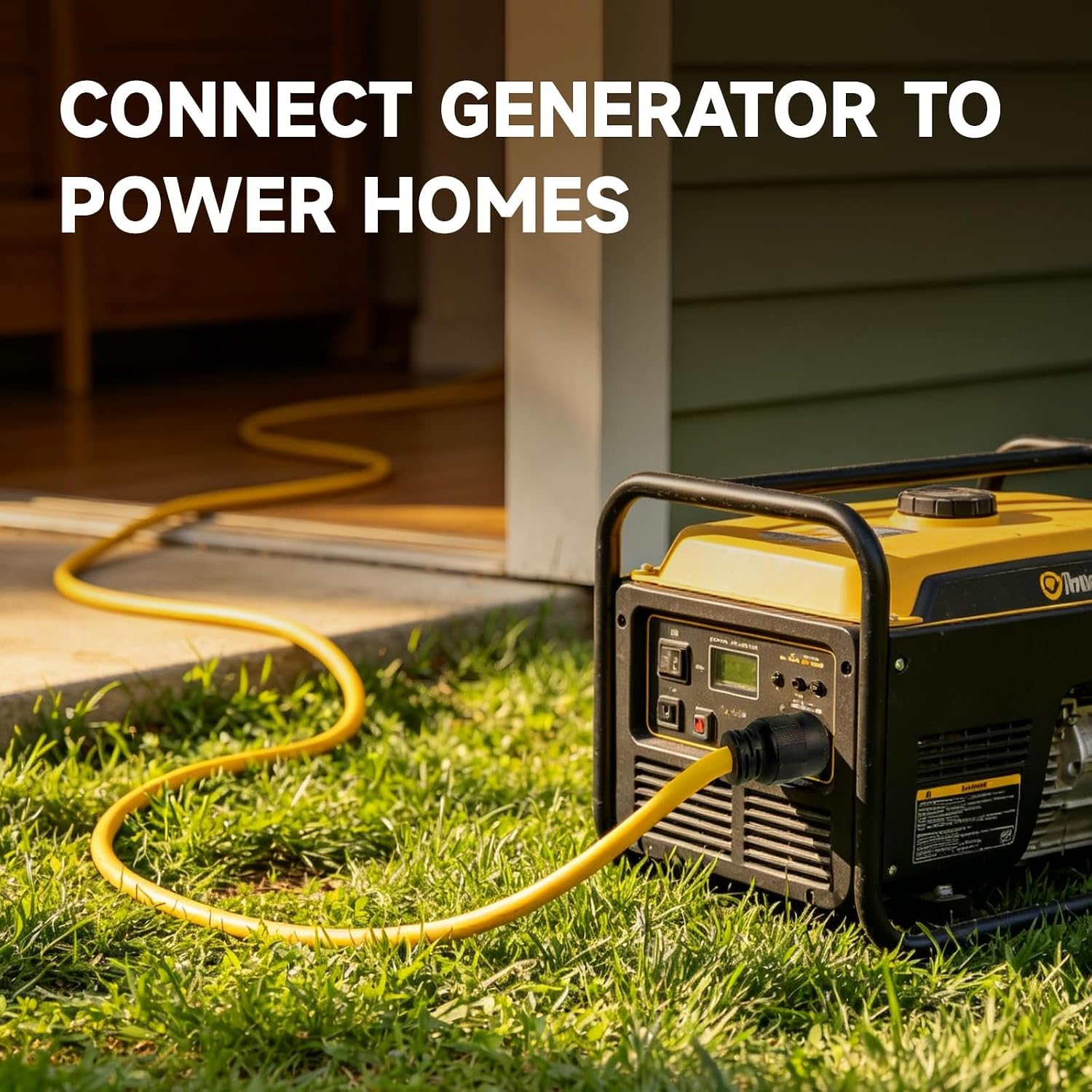 15 Ft 10/4 30-Amp Generator Outdoor Extension Cord, L14-30P/R, Yellow | 10 Gauge SJTW 4-Prong 125/250V 7500W NEMA