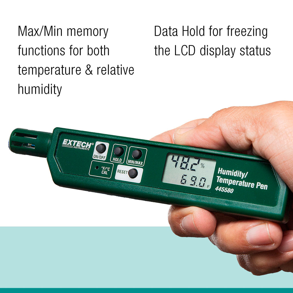 445580 Humidity and Temperature Pen, Fast Sensor, Dual LCD