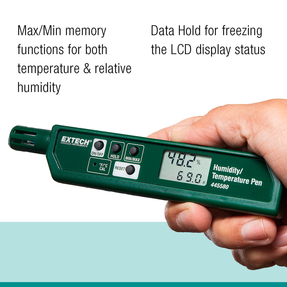 445580 Humidity and Temperature Pen, Fast Sensor, Dual LCD