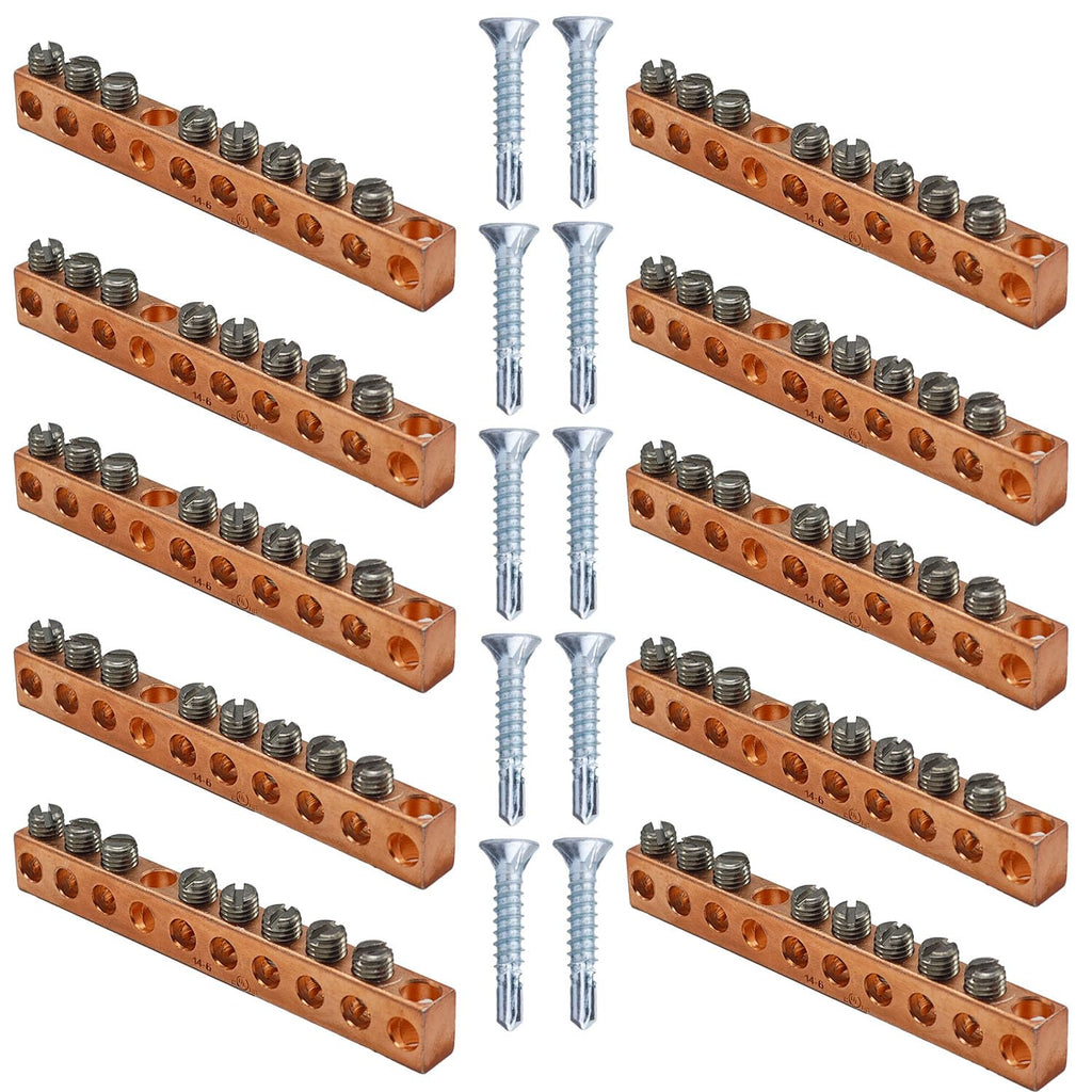 UL Certified Ground Bar Kit (8 Terminal Position, 10pc)