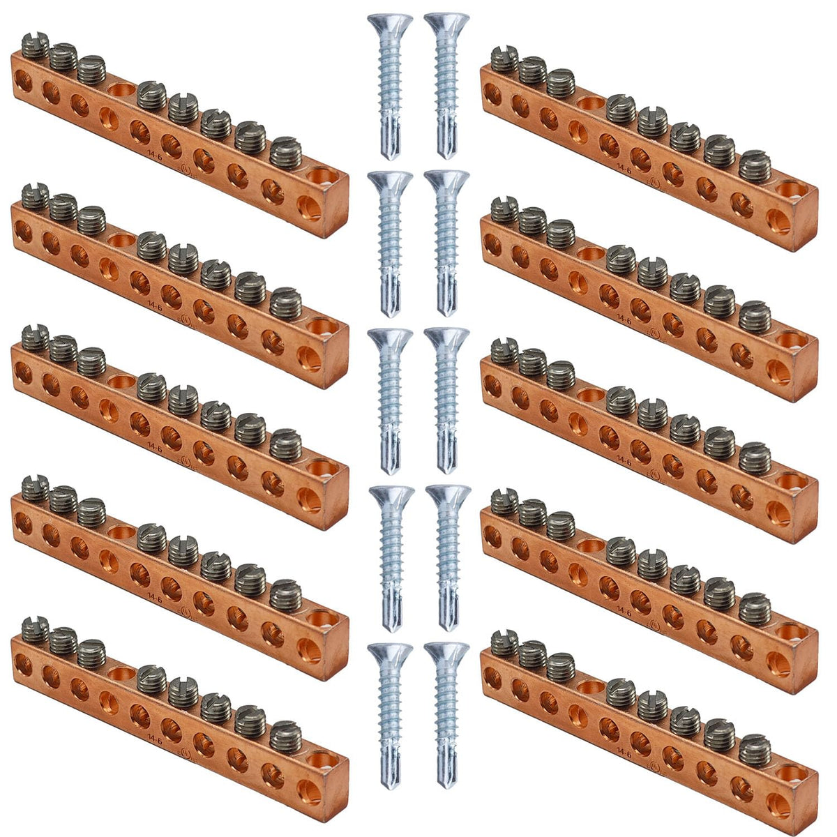 UL Certified Ground Bar Kit (8 Terminal Position, 10pc)