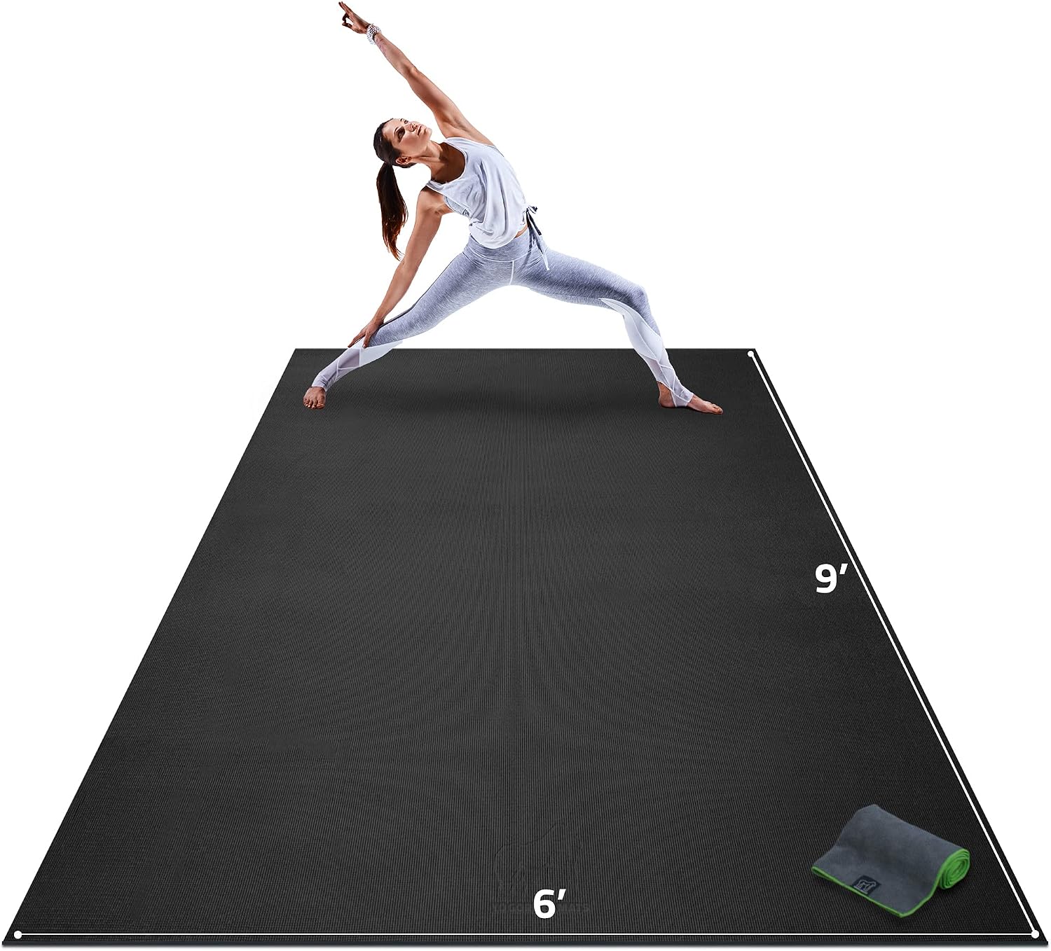 Extra Large Yoga Mat – 9'x6', 12'x6', 15'x6' (8mm) Extra Thick Wide Non-Slip Exercise Mat for Home Gym Flooring –