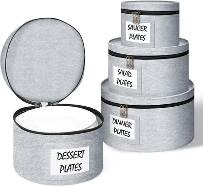 China Storage Containers 4 Piece Set Moving Boxes for Dinnerware Stackable Moving Storage Box with Felt Plate