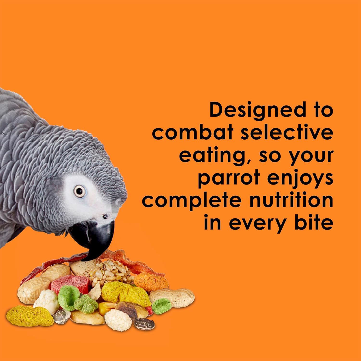 Fiesta Parrot Food for Large Birds, 4.5 Pounds | Fun feeding. Bird food with fruits, veggies, grains. Bird seeds