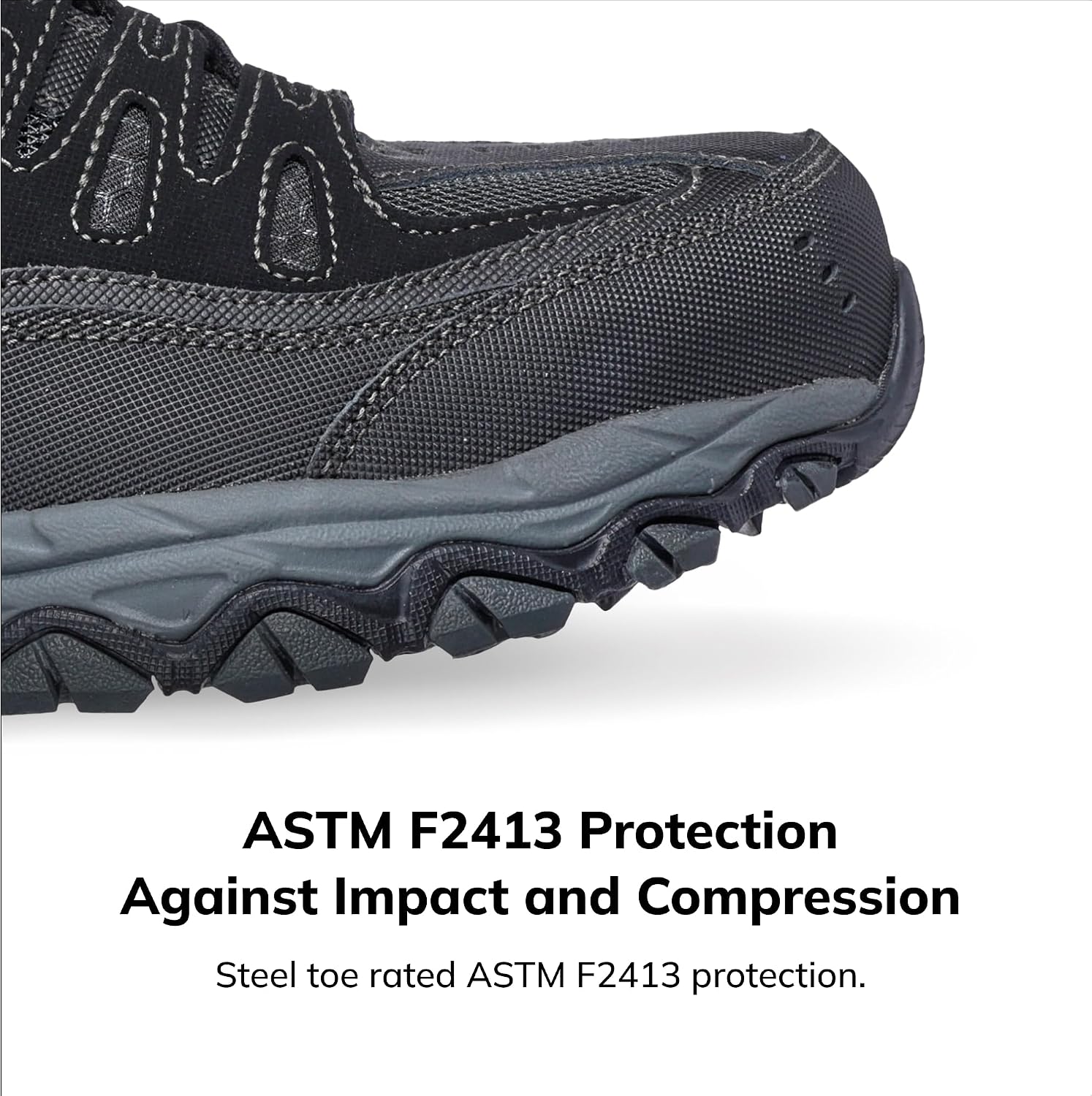 Men's Cankton Steel Toe Construction Shoe - Electrical Hazard Rated, Memory Foam | Walking, Slip-ins, Max Cushioning