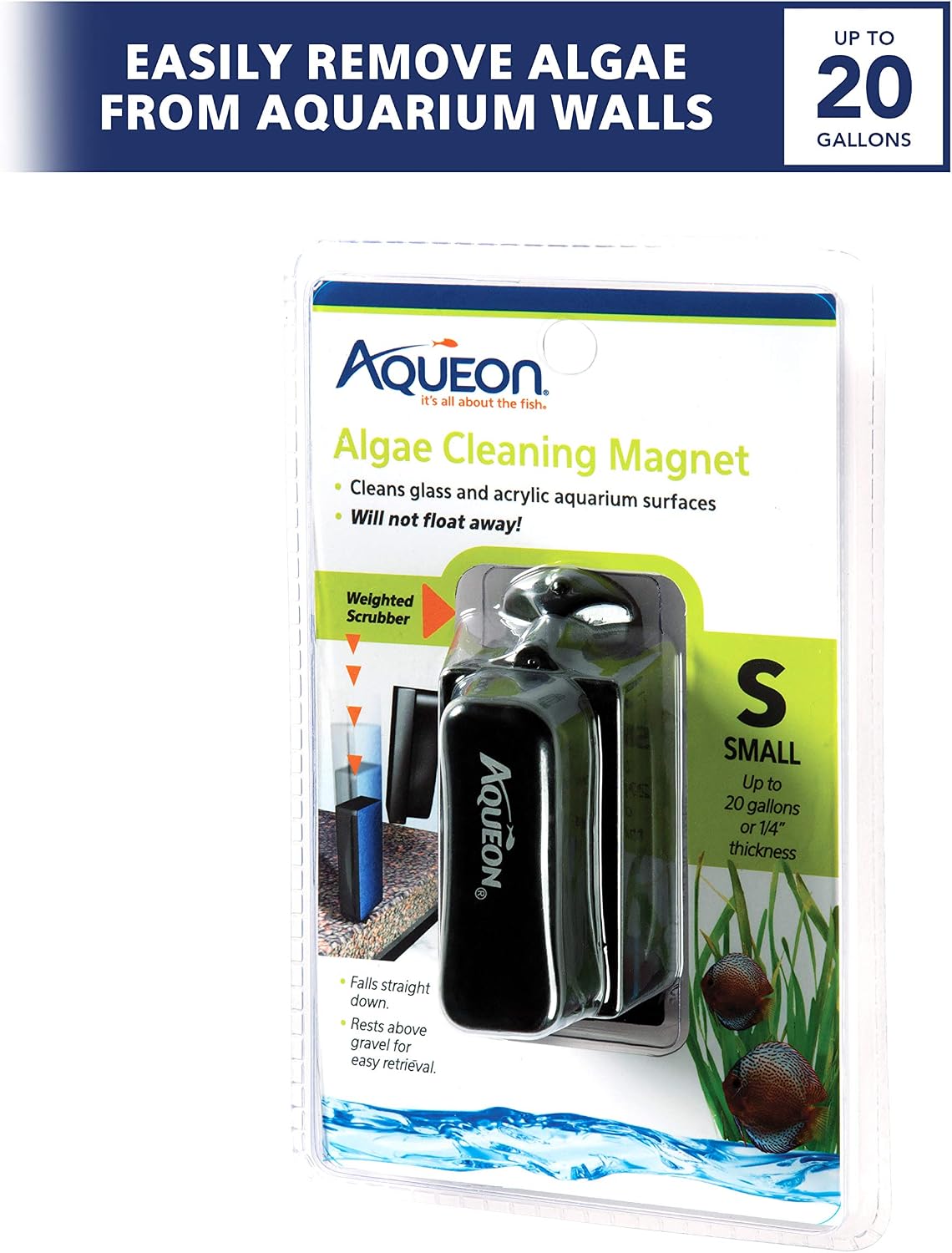 Aquarium Algae Scraper, Fish Tank Cleaning Magnet, Small