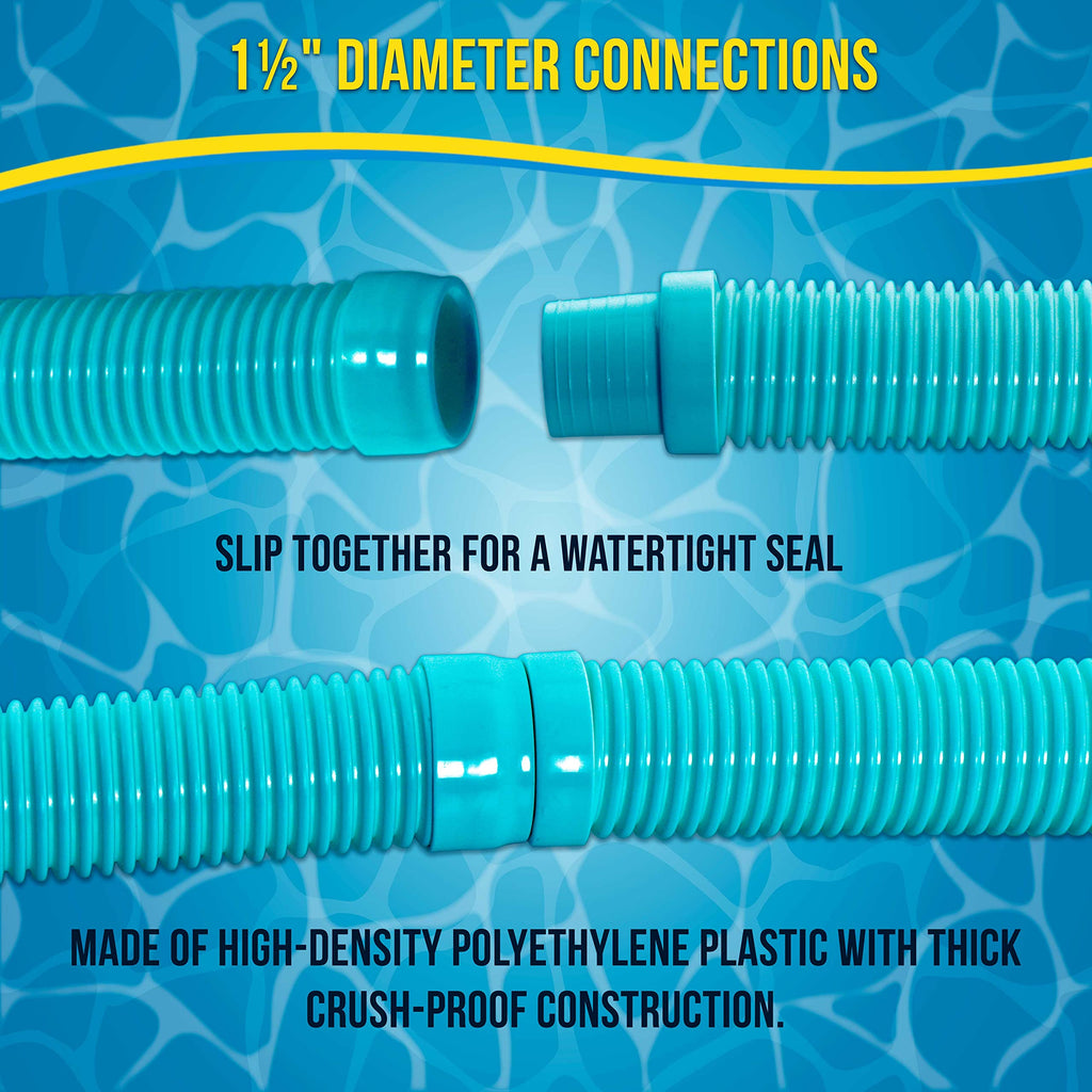 Pool Vacuum Hose, 8 Piece Pool Hose Set, 40" Teal Flexible