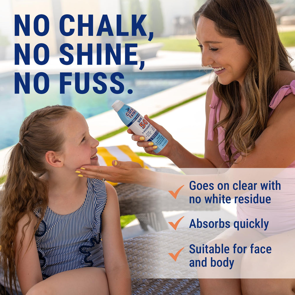 Reef Safe Sunscreen SPF 50 Spray Sunblock 6 Fl Oz Pack of 2
