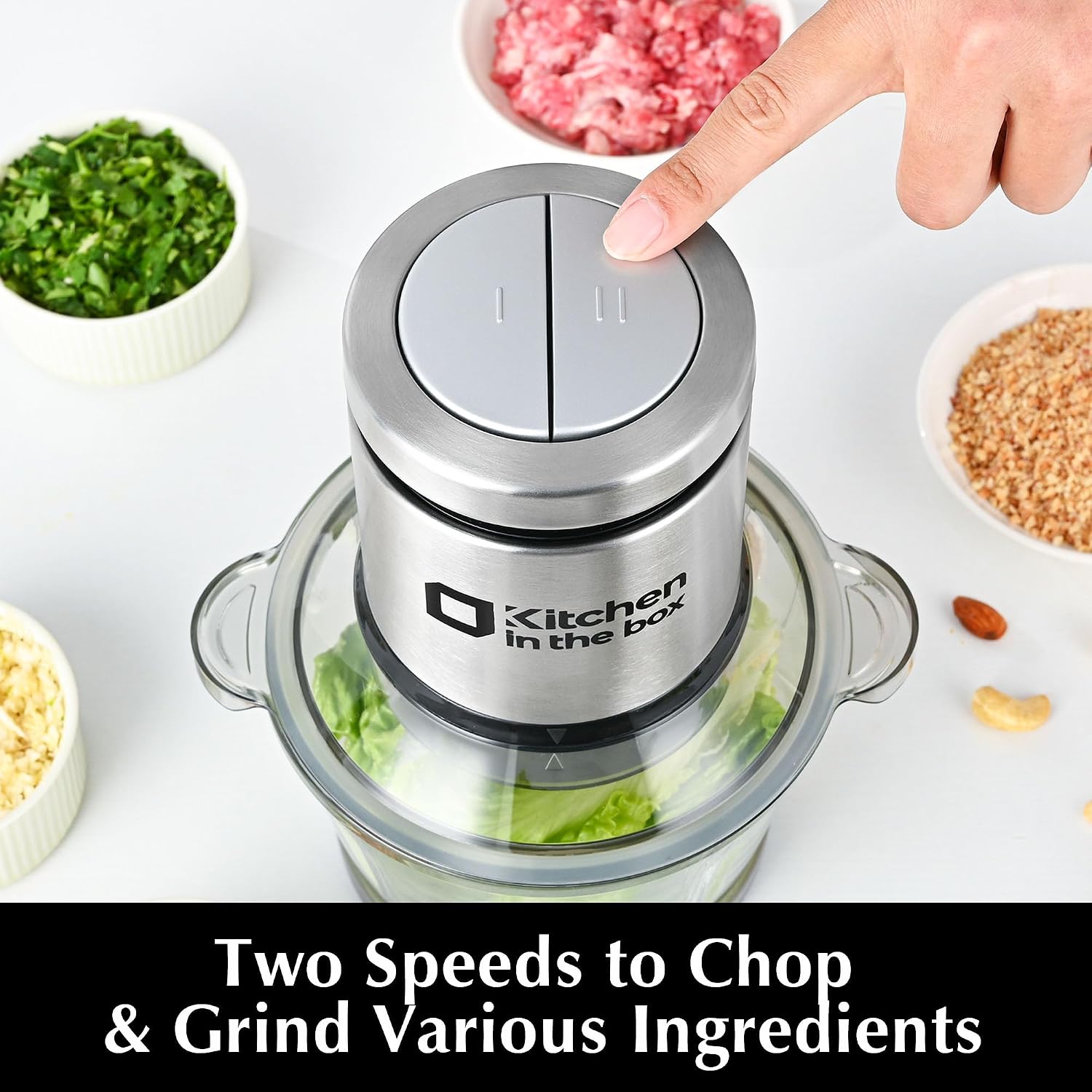 3cups Mini Food Processors,Small Meat Grinder & Food Chopper Electric