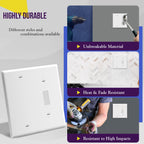 ENERLITES 2-Gang Toggle/Blank Combination Wall Plate, White