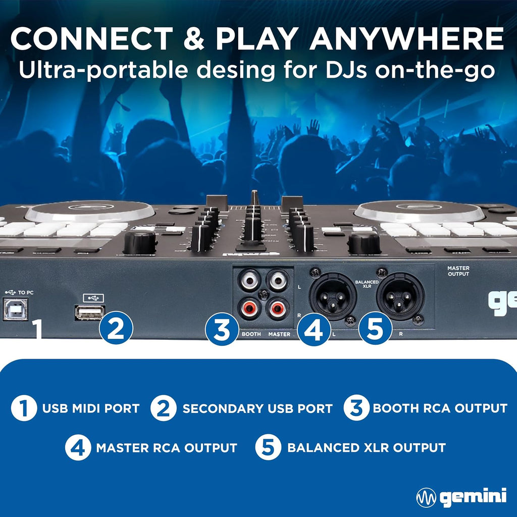 USB DJ Controller & Media Player, VirtualDJ LE (GMX) | USB DJ controller & media player - touch jog wheels, dual