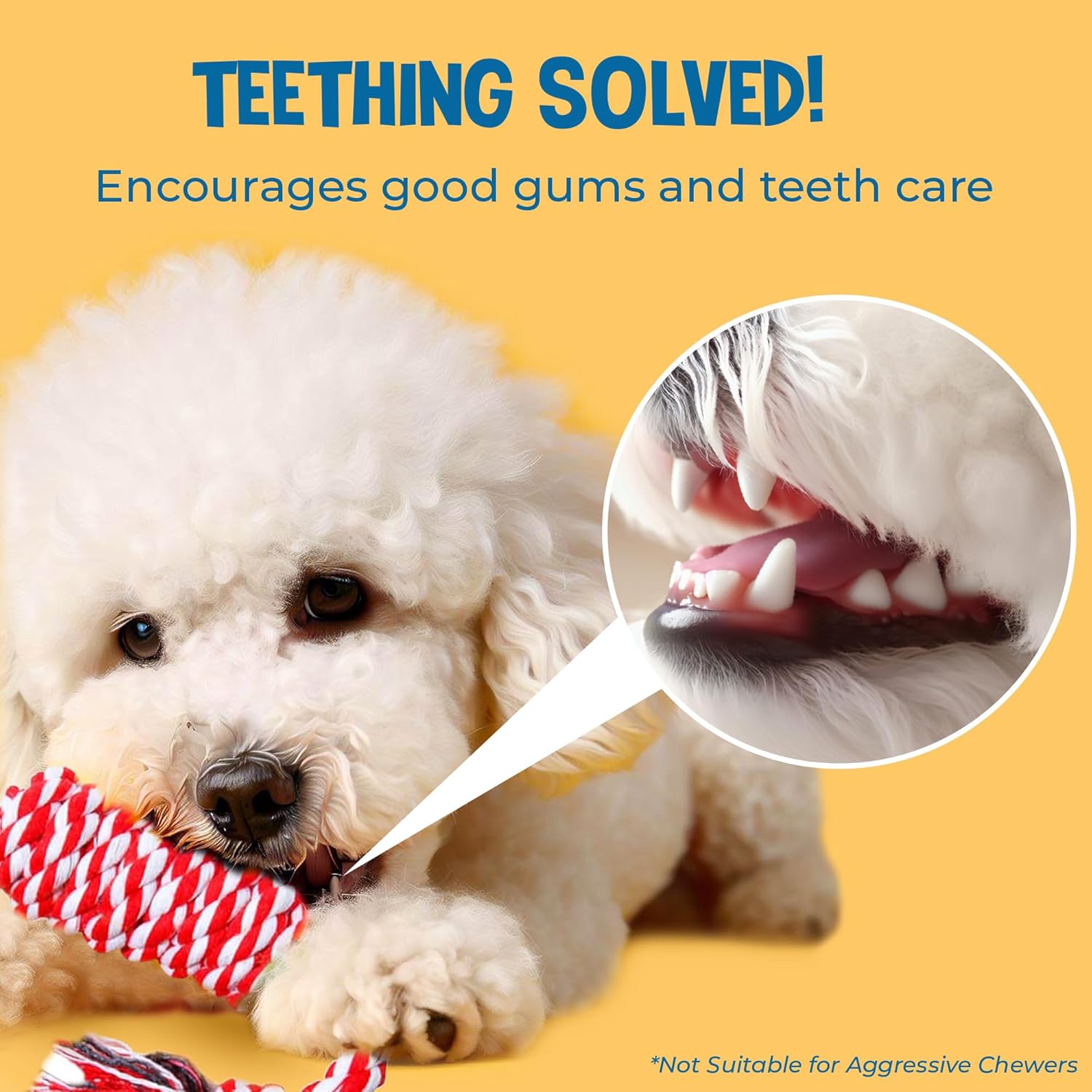 5-Pack Ferret Rope Chew Teething Toys, Puppy Chew Toys & Accessories for Cage, Machine-Washable Durable Cotton