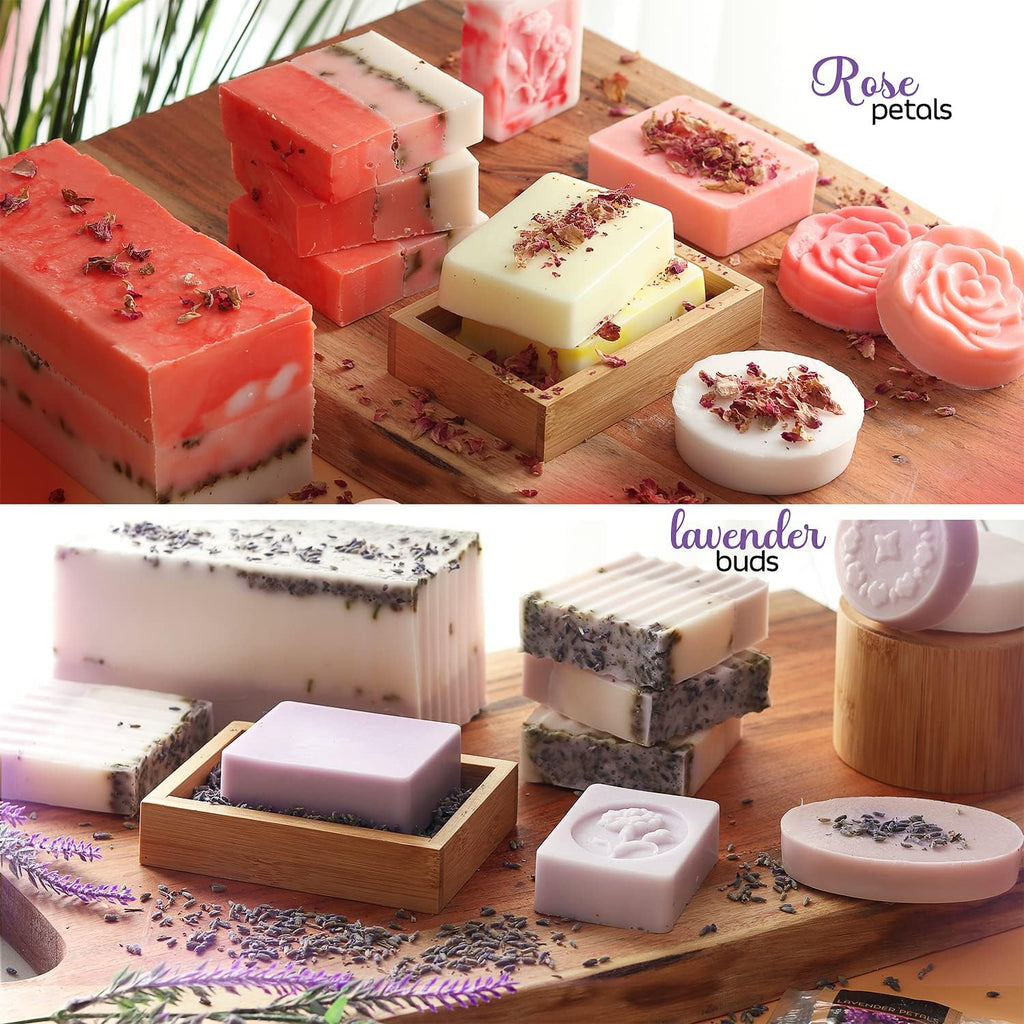 Large 𝗣𝗥𝗘𝗠𝗜𝗨𝗠 Deluxe Soap Making Kit - All-in-One Soap Making Supplies with Soap Base, Soap Cutter Box, Silicone Loaf