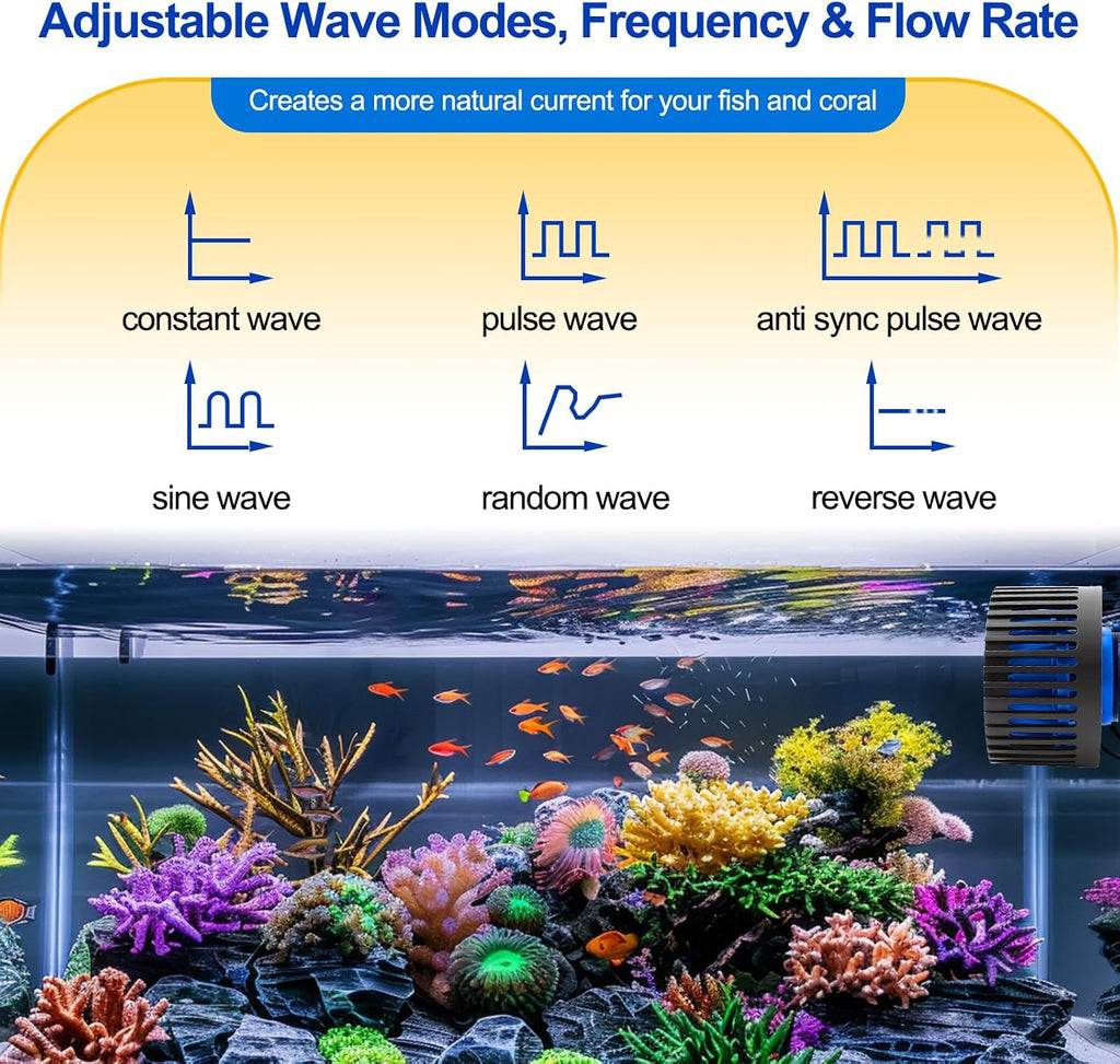 Strong Wave Maker For Aquarium Magnetic DC Powerhead Adjustable Fish Tank Circulation Pump with Guard Controller for
