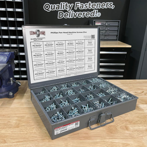 #6#8#10 Phillips Pan Head Machine Screws Bolts Flat & Split Washers & Hex Nuts Assortment Set