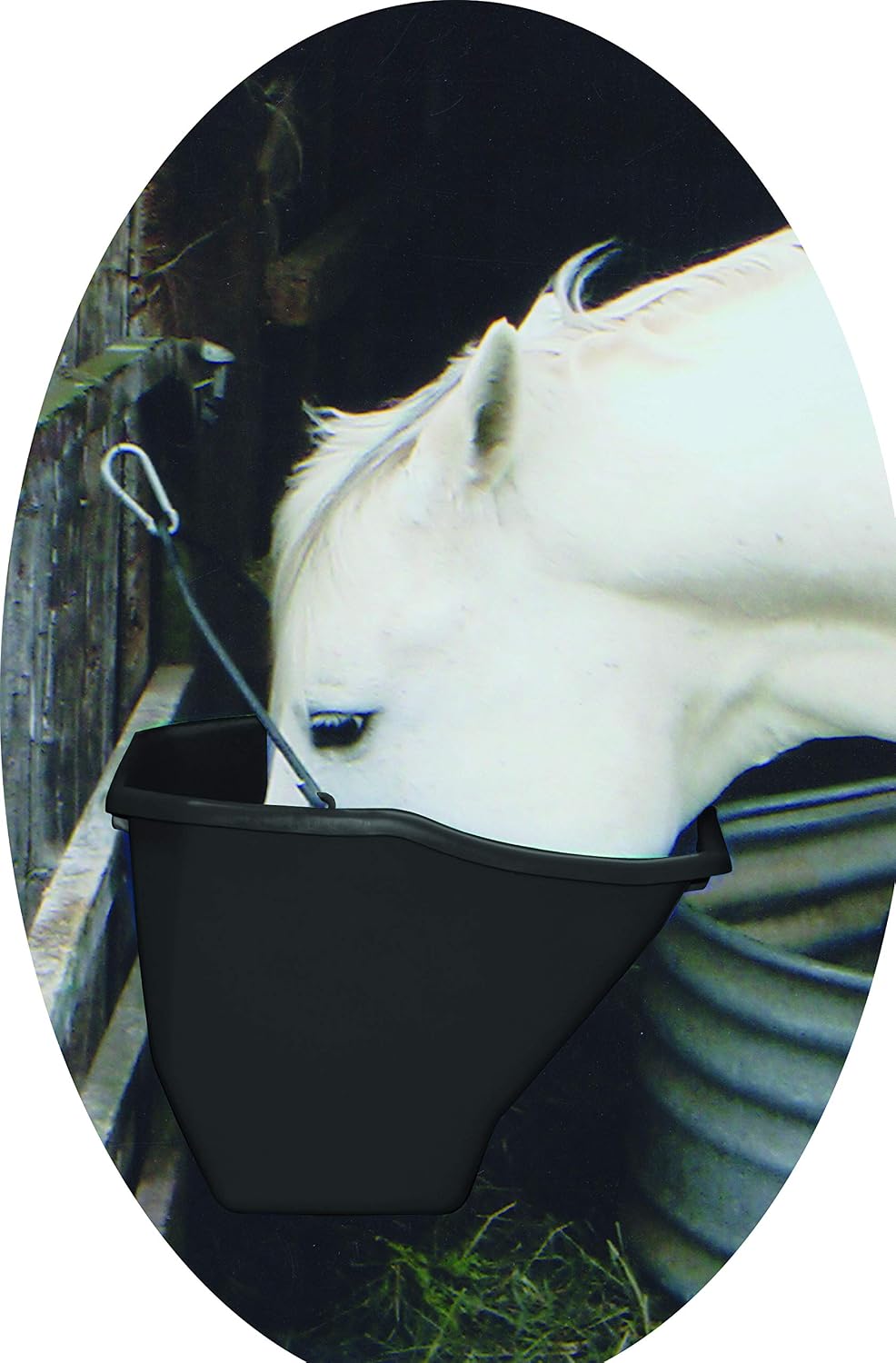 Plastic Better Bucket | Horse Feed Bucket | Ergonomically Designed | Flat Back Bucket | Made in USA | 20 Quarts | Black