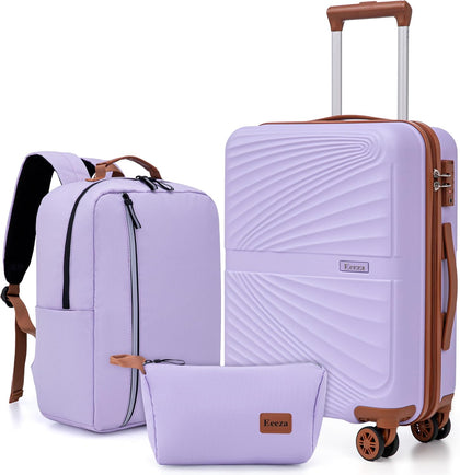Carry On Luggage Set 22x14x9 Airline Approved Luggage Sets 3 Piece,Suitcases with Wheels,ABS Hard Case Luggage with