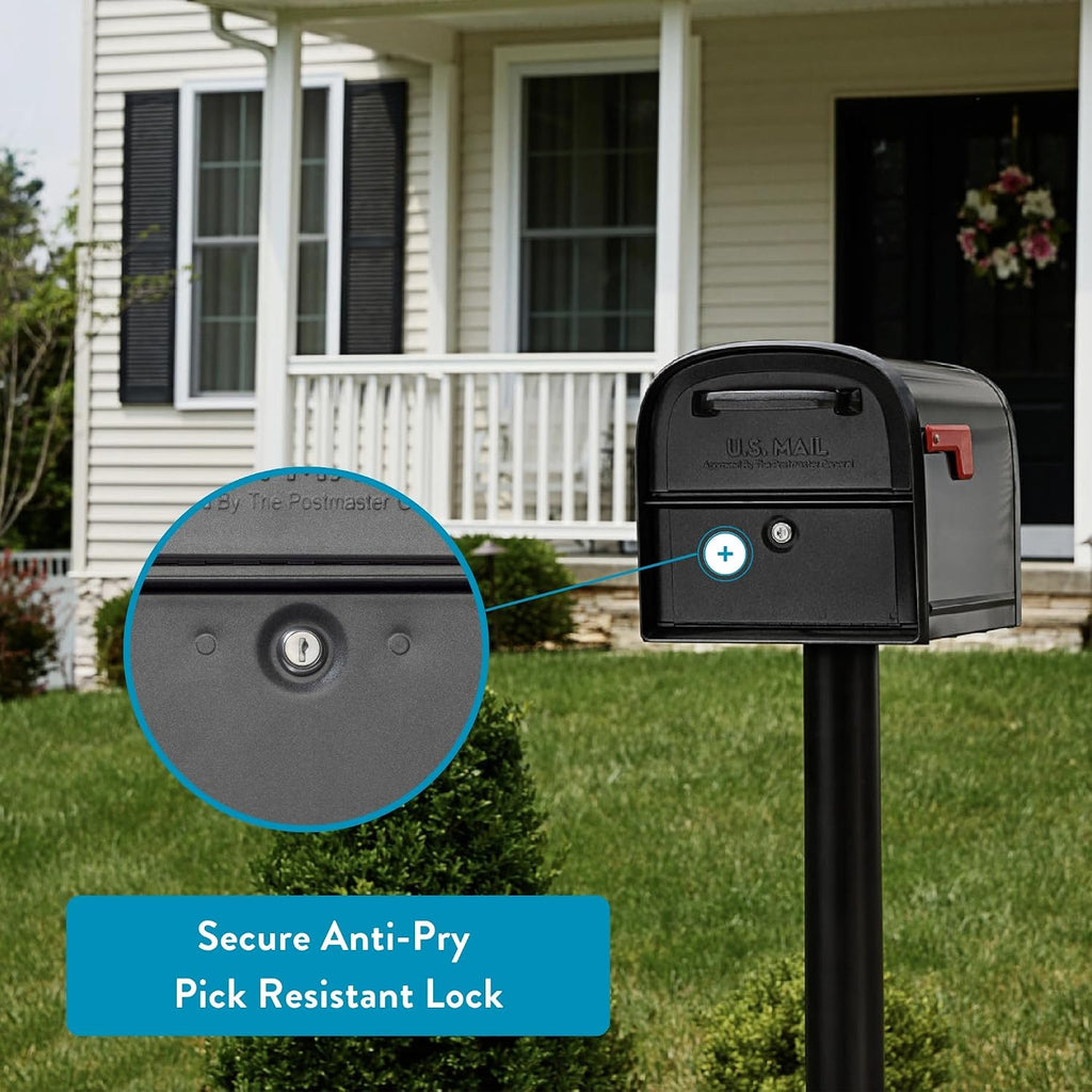 6300P-10 Locking Parcel Mailbox, X-Large, Pewter | Galvanized steel build with a secure steel cam lock, dual access