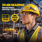 Next-Gen Bluetooth 6.0 Earplug Headphones for Work, 30dB Hearing Protection