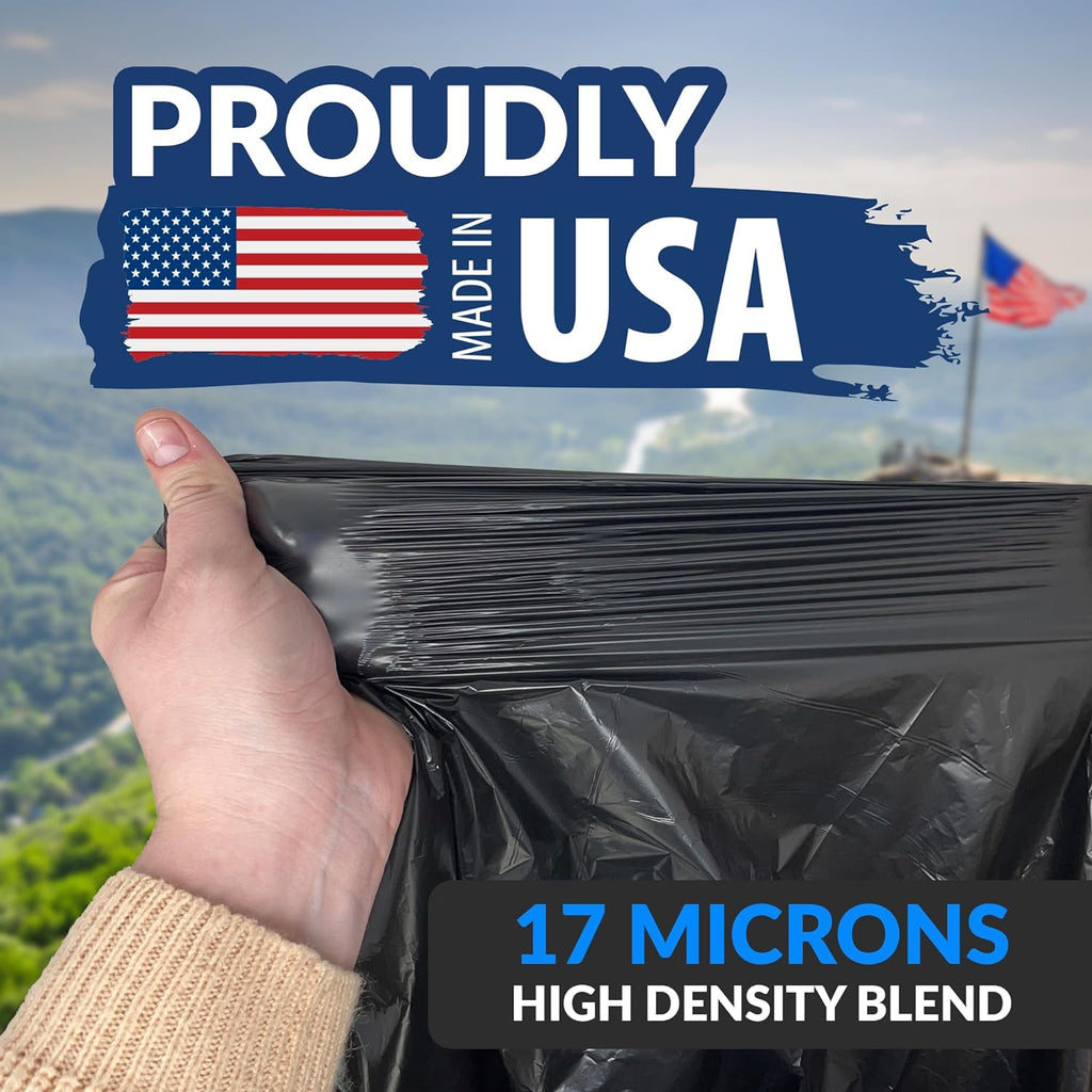 55-60 Gallon Trash Bags Heavy Duty | 150 Trash Bags, Twist Ties | Black, Serious Garbage Cleanup | Large Garbage Bags