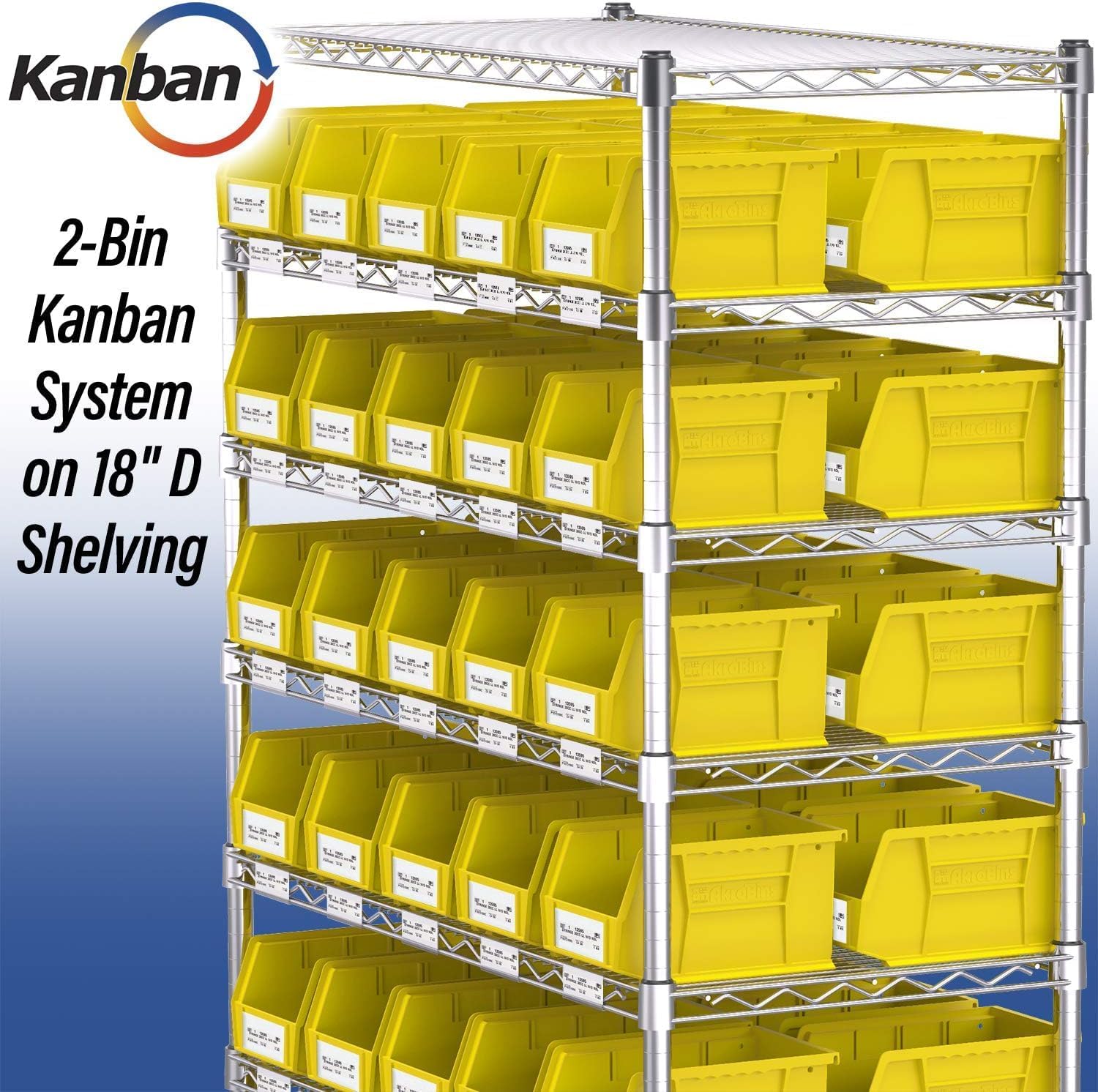 30237 AkroBins Plastic Storage Bins, 9"x6"x5", Black, 12-Pack | Space-Saving Stackable Bins for Garage, Pantry, Craft